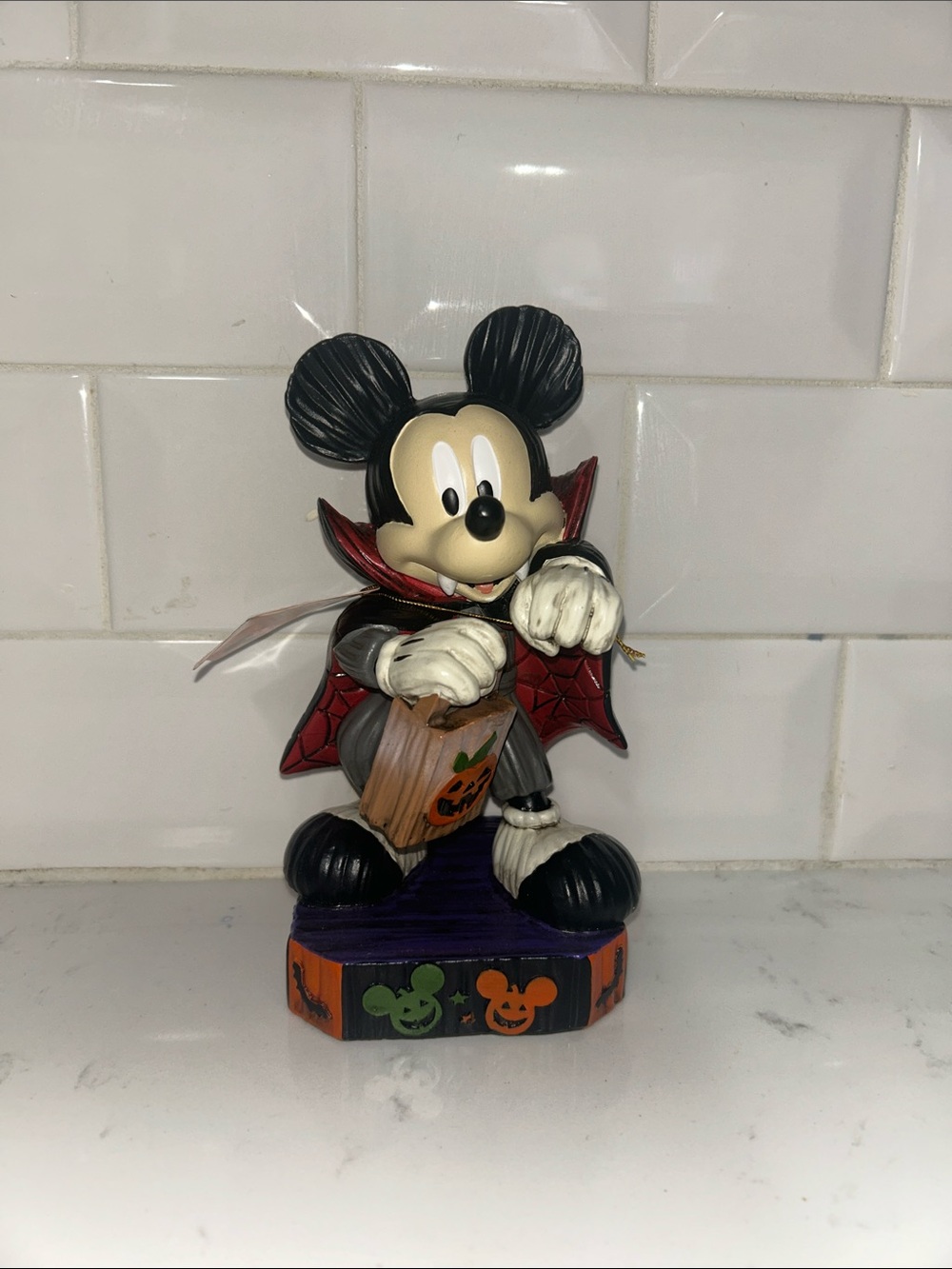 Disney Mickey Mouse Vampire Figurine in Black, Red, Orange